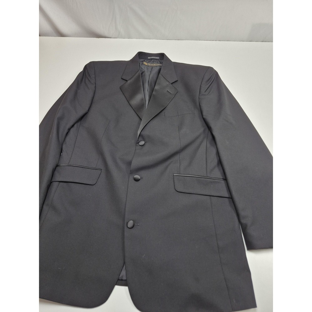 Loro Piana Lubiam Suit Jacket Mens 42 XLong Black Wool Tuxedo Formal Wedding
